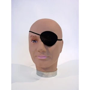 Cache Oeil Bandeau de Pirate Borgne 8 x 6 cm Noir Déguisement Halloween Party - Photo 1/2