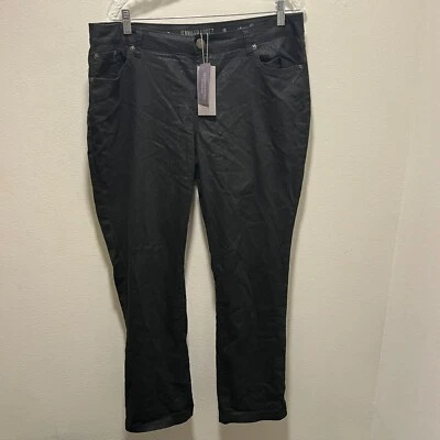 Jennifer Lopez Pants Women's Sz 16 Black Stretch Fabric Snakeskin Straight Leg - Image 1 of 4