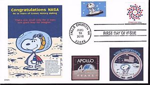SNOOPY  ASTRONAUT NASA 40 YR ANNIV APOLLO MOON DOGS IN SPACE FDC- DWc
