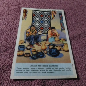Native American Vintage Postcard Pueblo Indians Julian & Marie Martinez - Picture 1 of 2