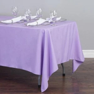 1/10 Pk 70 X120 in. Rectangular Polyester Tablecloth Wedding Party Event Banquet - Picture 1 of 60