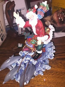 LENOX SANTA'S OCEAN VOYAGE SLEIGH DOLPHINS SCULPTURE ORIGINAL, 2001 LTD ED - Picture 1 of 7