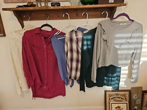 Womens Long Sleeve Shirt Lot Of 6 Small, We The Free People, Doe + Rae, Zara - Picture 1 of 22