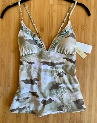 Raisins Women’s size M Tankini Top Camo Safari NWT Santa Barbara Camouflage  - Image 1 of 4