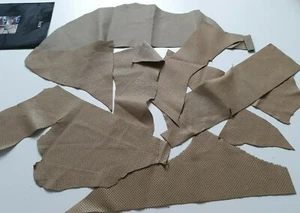 0.5 kg Beige Perforated REAL 100 % ITALIAN LEATHER OFFCUTS TOP QUALITY - Picture 1 of 3