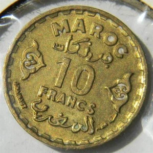 MOROCCO, French: AH1371 (1952) bronze 10 Francs, 1-yr type; shiny UNC - Picture 1 of 1