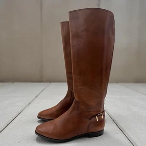 Nurture CAILA Brown Leather Riding Boots Women's Size 8 Buckle Accent - Picture 1 of 9