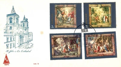 Malta 1977 Peter Paul Rubens Flemish Tapestries FDC First Day Cover - Image 1 of 2