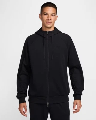 NUEVO CON ETIQUETAS Hombre Pequeño Nike Dri-Fit Primary Polar UV Sudadera con Capucha Cremallera Completa/FZ FZ0967-010 Foto 1 de 4