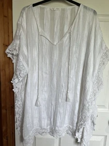 Next Beachwear Cover Up Size Large Oversized White - Picture 1 of 6