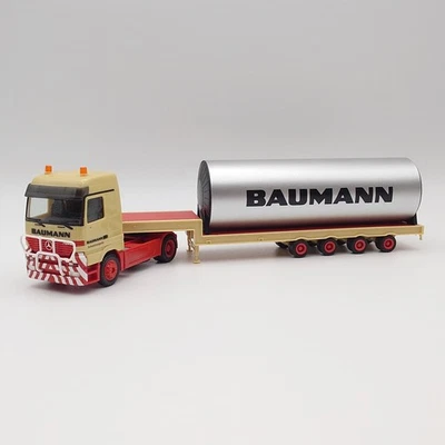 Herpa 145343 1:87 Mercedes Benz Actros Tieflader Sattelzug Röhre Baumann *OVP* - Bild 1 von 4