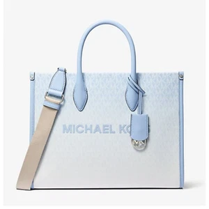 Michael Kors Mirella Medium Ombré Logo Tote Bag (Light Sky) 35S4S7ZT2B-Sky - Picture 1 of 10