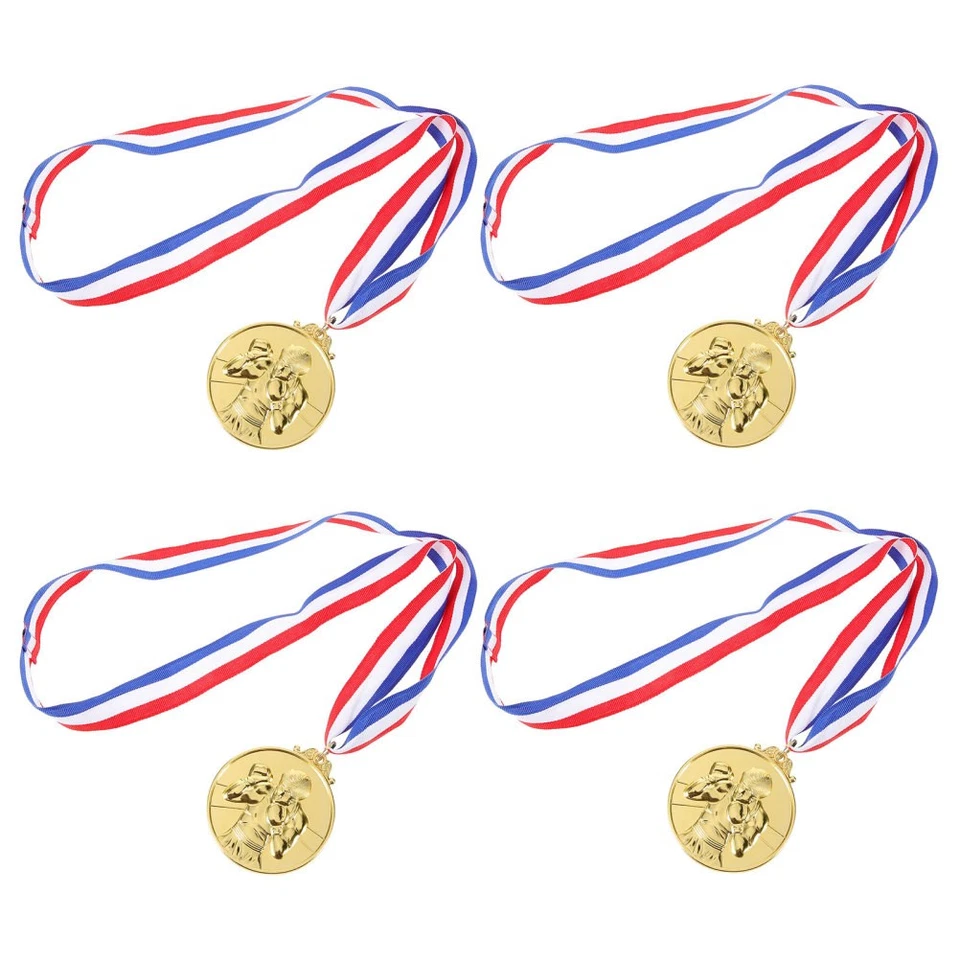  4 piezas medallas de boxeo recuerdos cinta para el cuello premio medallas conmemorativas Foto 1 de 4