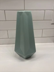 Ikea Livslang Vase Soft Green Faceted Hexagon Swedish Design Stoneware - Picture 1 of 8