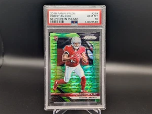 2018 Panini Prizm CHRISTIAN KIRK #219 Rookie Neon Green Pulsar Prizm RC PSA 10 - Picture 1 of 2