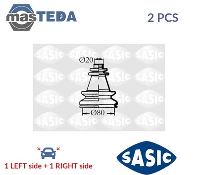 4003454 CV JOINT BOOT KIT PAIR TRANSMISSION END WHEEL SIDE SASIC 2PCS NEW - Image 1 of 4