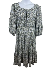 Vestido Max Studio Para Mujer XL Floral Midi Azul Boho Estilo Campesino Nuevo con Etiquetas Precio de venta sugerido por el fabricante $138 - Imagen 1 de 15