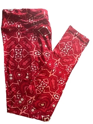 Nuevos Leggings TC 12-18 Corazones Lularoe, Rojo Tipo Tie Dye. Se envía al día siguiente Foto 1 de 4