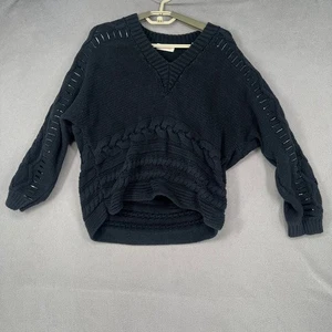 Sass & Bide Jumper Womens Small Black Cable Knit V Neck Sweater Embellished - Picture 1 of 13