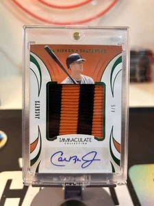 2020 Immaculate Cal Ripken Jr Jackets AUTO Relic Patch Emerald /5 HOF Orioles - Picture 1 of 2