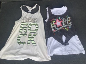 LOT OF 2 GIRLS JUSTICE TANK TOPS Mixed Lot Size 12 & 16 EUC. - Picture 1 of 6