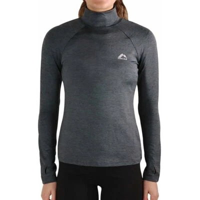 More Mile Train To Run Womens Funnel Neck Running Top Grey Long Sleeve Jogging - Image 1 of 3