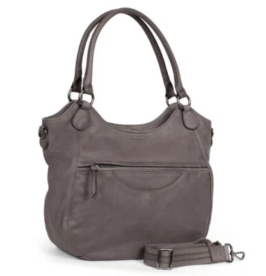 BOLSO DE HOMBRO HEXAGONA PARIS MUJER PREMIUM | 100% CUERO GENUINO | GRIS | + $175 Foto 1 de 4