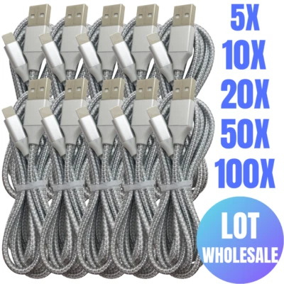 6 футов USB-кабель зарядного устройства для iPhone 14 13 12 11 XR 8 шнур быстрой зарядки ЛОТ - Изображение 1 из 4