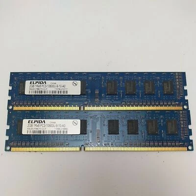 2 x 2GB Elpida EBJ20UF8BCF0-DJ-F 2GB PC3-10600 DIMM Desktop RAM - Image 1 of 3