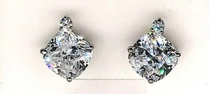 Pendientes de plata de ley 925 con piedra de nacimiento de abril de circonitas cúbicas regalo de cumpleaños - Imagen 1 de 5