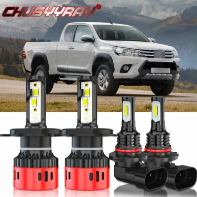 Se adapta a Toyota Hilux 2004-2019 6000K faros LED altos/bajos + kit de faros antiniebla Foto 1 de 4