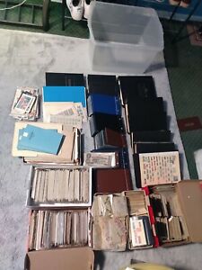 STAMPS COLLECTION-LOT of ALBUMS-GLASSINES-USED-WORLDWIDE You get 300+ Stamps