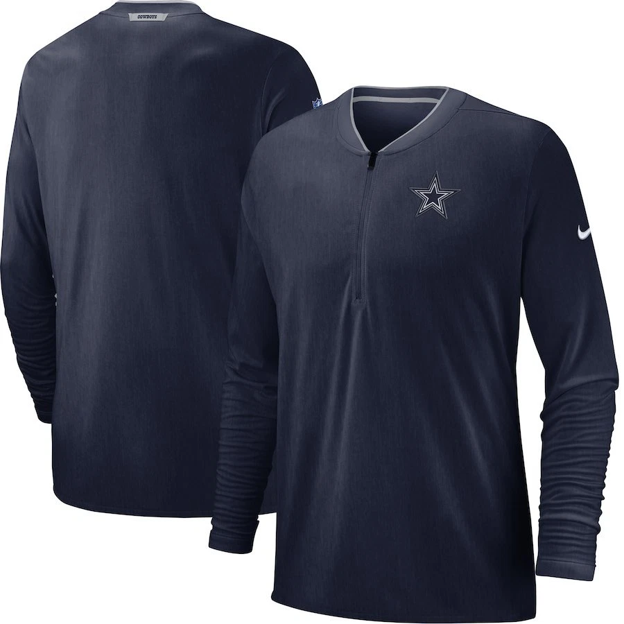 Dallas Cowboys Nike Entrenadores Laterales Media Cremallera Pullover Chaqueta Azul Marino NUEVO CON ETIQUETAS Foto 1 de 1