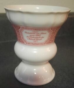 Heinrich Germany Porcelain Footed Cup Vase White With Red Design Rüdeshiem