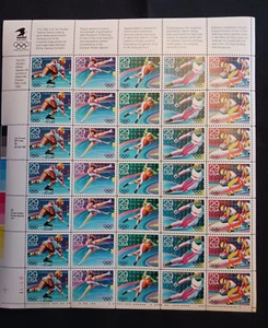 Scott #2611-2615, 29c, Winter Olympics Sheet of 35 stamps - Picture 1 of 2