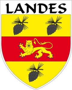 LANDES 1 x GRAND ECUSSON Autocollant 9x8cm sticker BLASON LANDES département 40 - Bild 1 von 3