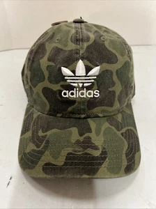 Adidas Women's Originals Relaxed Olive Cargo Green Camo Adjustable Fit Hat - Picture 1 of 7