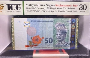 MALAYSIA 2016 RM50 RINGGIT ZE5134863 REPLACEMENT NOTES. - Picture 1 of 4