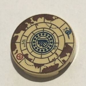 Lego Pirate 2x2  Round Tile With Nautical Treasure Map