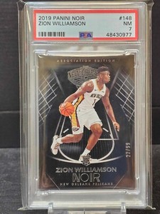 2019 PANINI NOIR ZION WILLIAMSON ROOKIE CARD PELICANS #D 22/99 PSA 7 NM