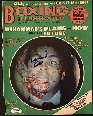 Muhammad Ali Signed Boxing Illustrated Magazine Cover w/PSA DNA LOA K74280 - Image 1 of 2