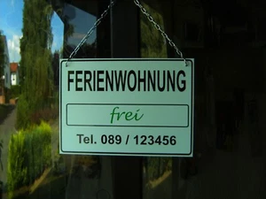 Schild Ferienwohnung Ferienhaus frei/belegt mit Kette  Größe 290 x 210 mm  - Bild 1 von 7
