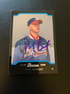 Paul Bacot Signed 2004 Bowman #281 Rookie Card Atlanta Braves Auto COA SMEAR