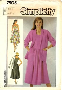 Simplicity Sewing Pattern Women's SUN DRESS JACKET 7505 Size 6-8-10 UNCUT - Picture 1 of 3