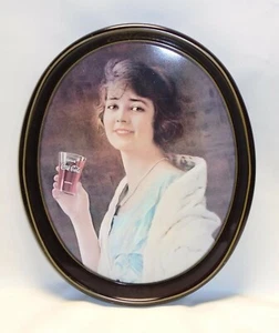 1973 Coca Cola reproduction 15" OVAL SERVING TRAY tin 1923 Flapper Girl Coke mp - Picture 1 of 6
