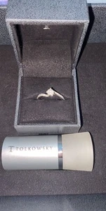 Tolkowsky 18ct White Gold 0.36ct Diamond Twist Ring. Size M - Picture 1 of 5