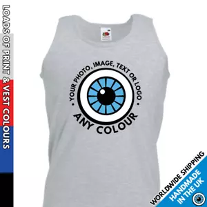 Gilet Stampato Personalizzato • Indumento Tank Top Personalizzato • Testo Foto - Foto 1 di 18
