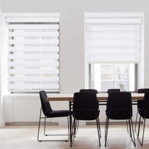 Godear Free Stop Paralume a rullo zebrato filtro luce moderno senza fili - bianco ghiaccio - Foto 1 di 8