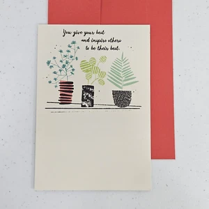 Hallmark Boss Tag Grußkarte Pflanzen 7"x4,5" Zitat im Umschlag Made in USA - Bild 1 von 11