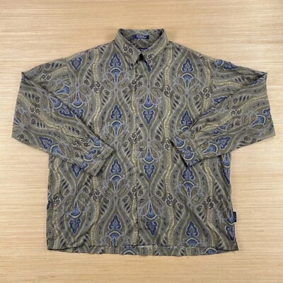 Camisa Chaps Ralph Lauren Para Hombre XL Paisley Botón Viscosa Mezcla Años 90 Retro Club Y2K Foto 1 de 4